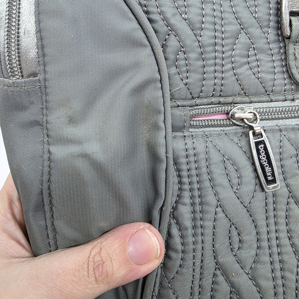 Gray Quilted Baggallini Backpack - image 6